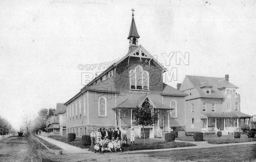 Original Sts. Simon and Jude Church on Avenue T and Van Sicklen Street, 1915 Old Vintage Photos and Images