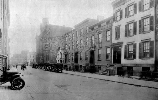 Pacific Street looking east from Clinton Street to Court Street, showing P.S. 78, 1918 Old Vintage Photos and Images