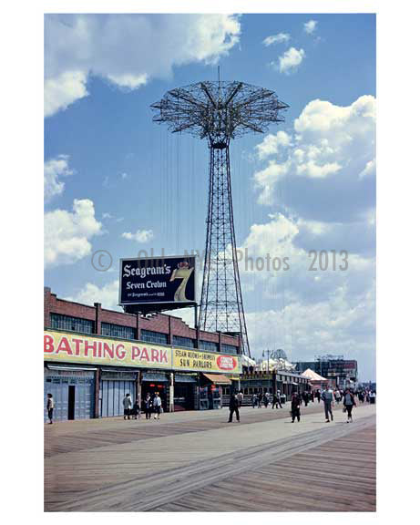 Parachutejump  - Coney Island Boardwalk 1940s - Brooklyn, NY Old Vintage Photos and Images