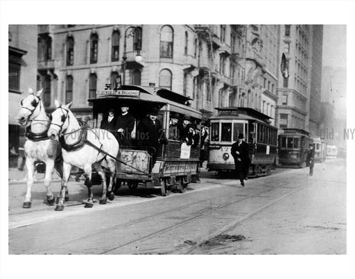 Parade on Broadway & Bleecker trolley lines Old Vintage Photos and Images