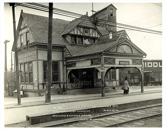 Parkville Station - Culiver Line - Gravesend & Elmwood Avenues 1915 Old Vintage Photos and Images