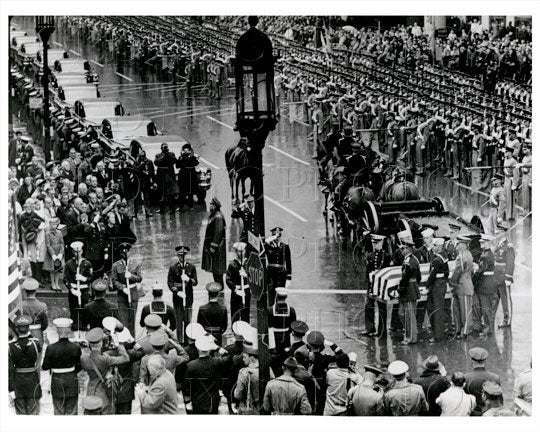 Penn Station & 7th Ave Coffin of General Douglas MacArthur Manhattan NYC 1964 Old Vintage Photos and Images