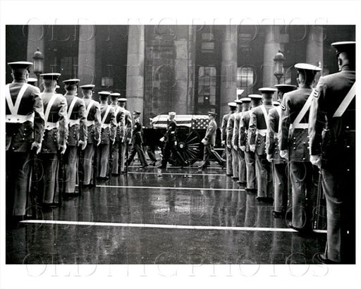 Penn Station West Point Cadets General Douglas MacArthur casket Manhattan NYC 1964 Old Vintage Photos and Images