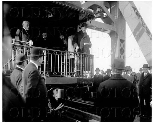 Pennsylvania Railroad Co. President Samuel Rea First train over Hell Gate Gustave Lindenthal Bridge Designer Manhattan NYC 1909 Old Vintage Photos and Images