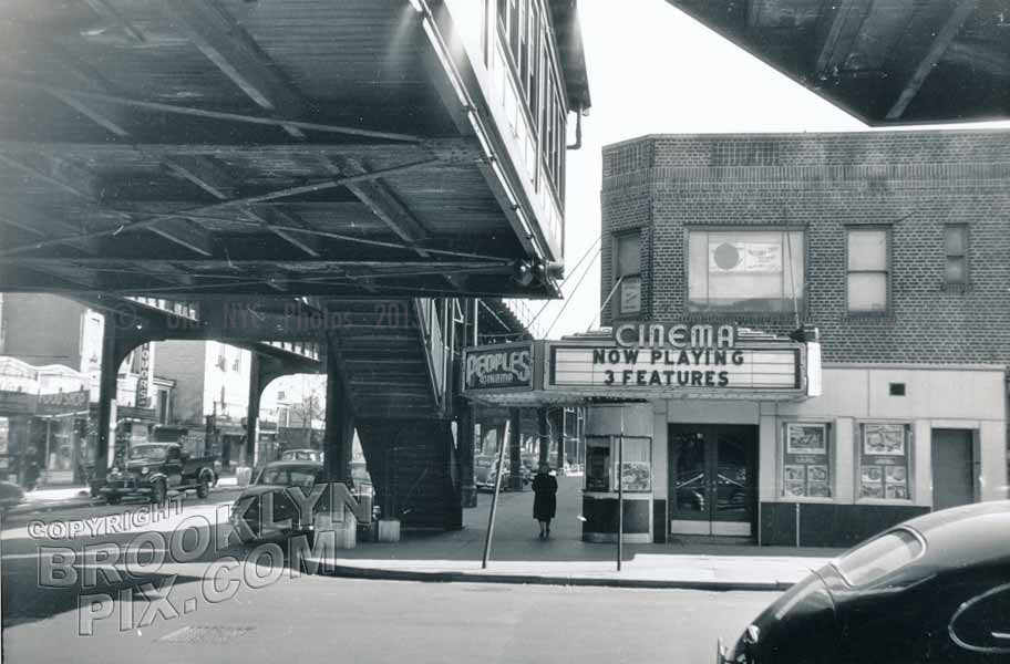People's Cinema, Saratoga and Livonia Avenues, Brownsville, 1950s Old Vintage Photos and Images