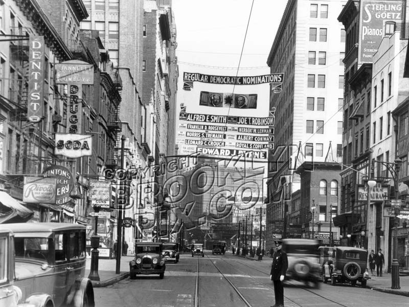 "Politics as usual," Democratic Party 1928 presidential campaign on Court Street Old Vintage Photos and Images
