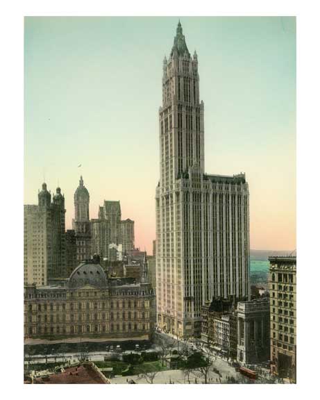 Post Office & Woolworth Building - Financial District - New York, NY Old Vintage Photos and Images