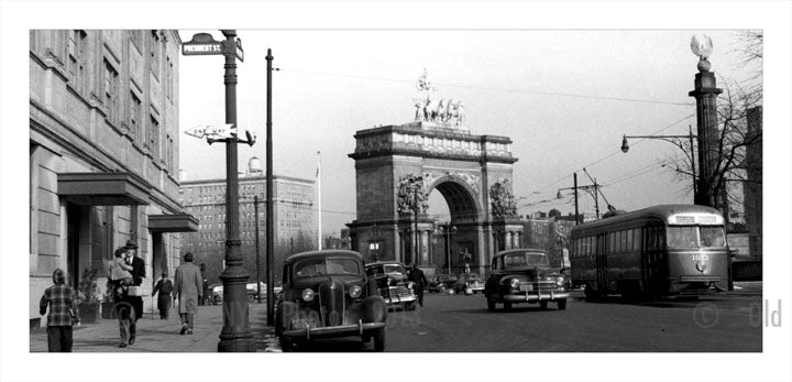 President Street & Prospect Park West with Grand Army Plaza Memorial in the background Old Vintage Photos and Images
