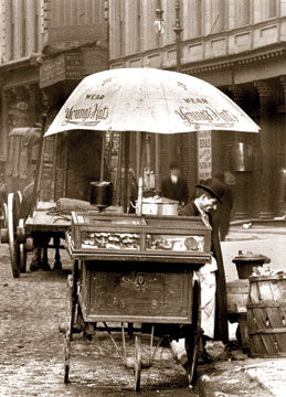 Pretzel Vendor Duane St. east of Elm (now Lafayette) St Manhattan 1908 Old Vintage Photos and Images