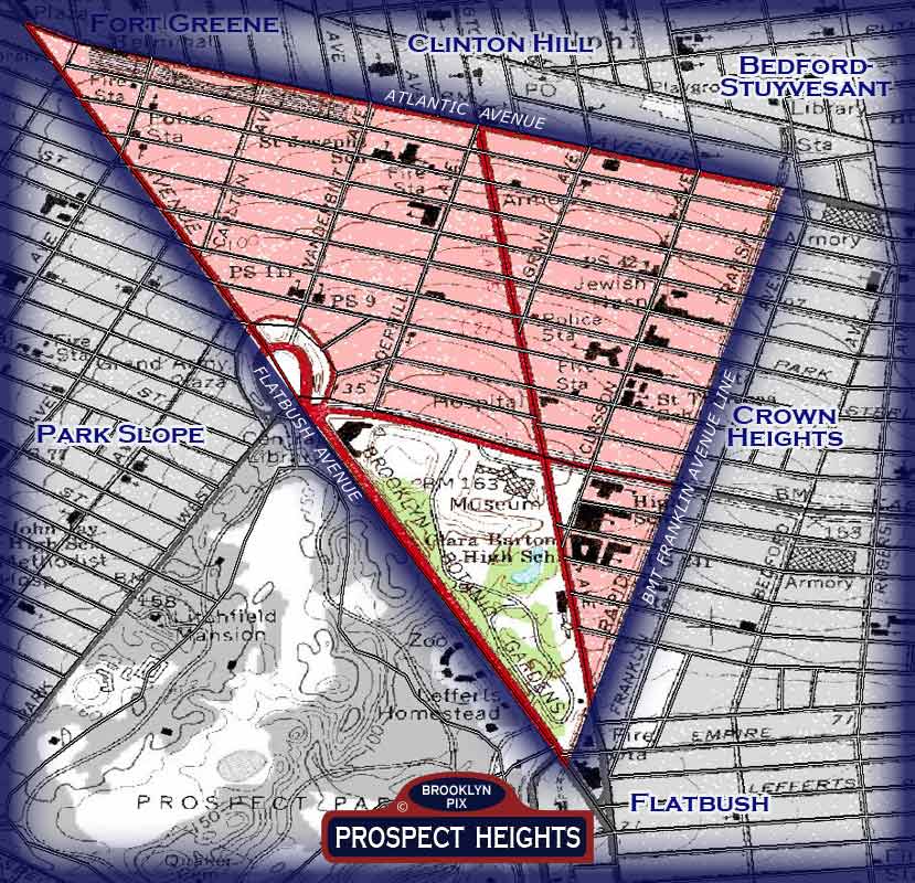 Prospect Heights neighborhood borders map Old Vintage Photos and Images