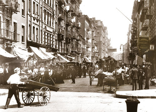 Pushcart Market Mott St. north from Bayard St. Manhattan 1907 Old Vintage Photos and Images