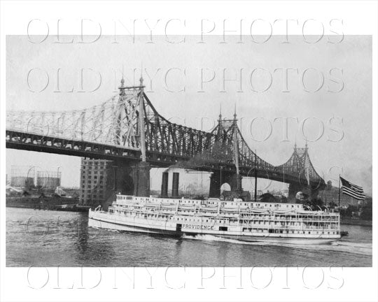 Queensboro Bridge with Steamboat 1910 Old Vintage Photos and Images