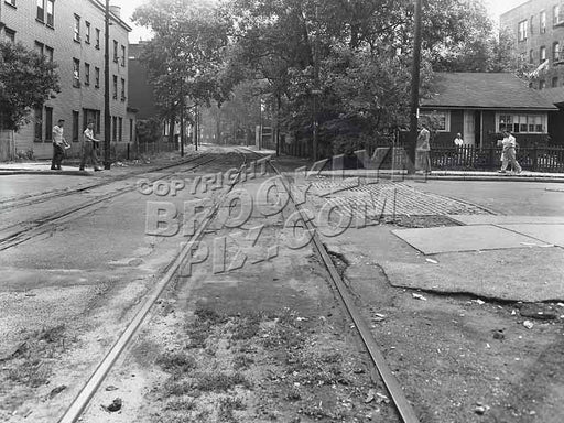 Railroad Avenue (New York & Coney Island RR right-of-way) looking west at West 29th St., 6-20-44 Old Vintage Photos and Images