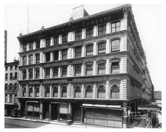 Remington Typewriter Company 327 & 331 Broadway at Worth Street 1912 - Tribeca Downtown Manhattan NYC B Old Vintage Photos and Images