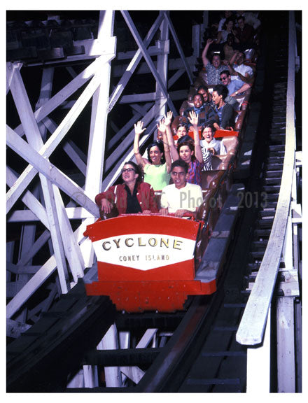 Ride the  Cyclone - Coney Island - 1970s On the Cyclone, Coney's last great coaster, still running and world famous coney05 Old Vintage Photos and Images