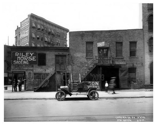 Riley Horse Shoe co. & Iron Works on 7th Avenue  - Midtown Manhattan - 1914 Old Vintage Photos and Images