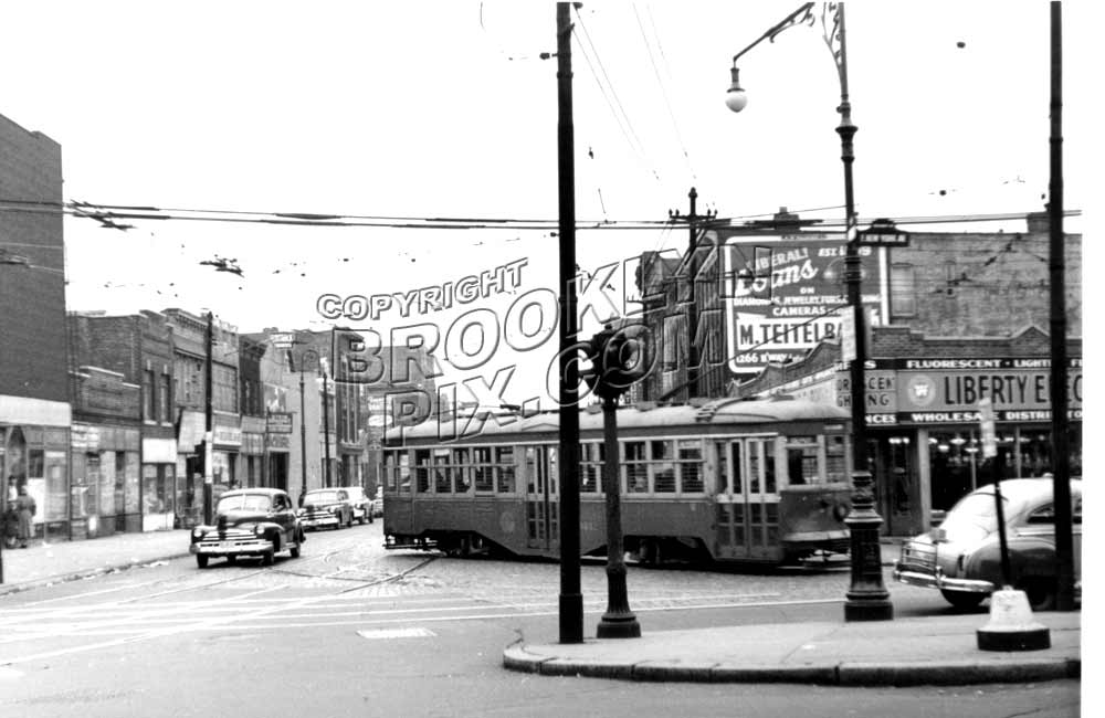 Rockaway Avenue looking south at East New York Avenue, 1951 Old Vintage Photos and Images