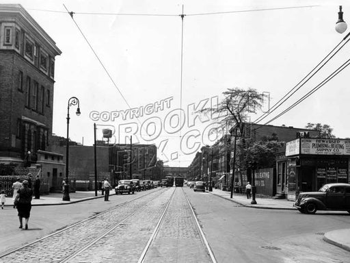 Rockaway Avenue looking south to Blake Avenue, 1945 Old Vintage Photos and Images