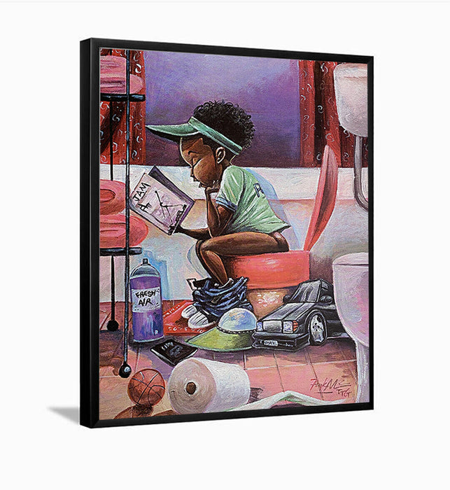 The Thinker by Frank Morrison African American Children's Art Framed 8X10