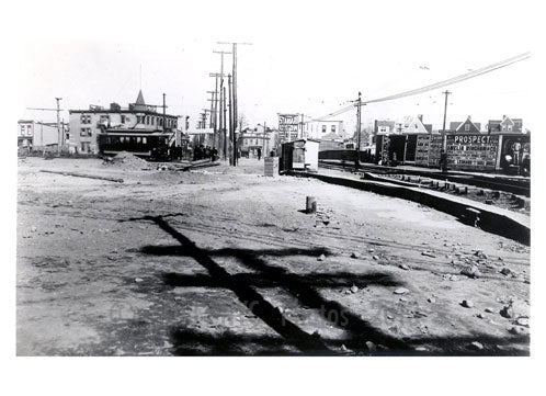 Sea Beach Line - New Utrecht Ave East 61st Street 1914 Old Vintage Photos and Images