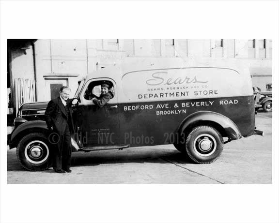 Sears truck outisde its Flatbush location - Flatbush 1948 Brooklyn NY Old Vintage Photos and Images