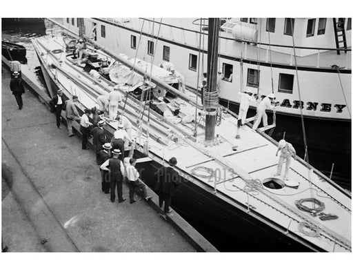 Shamrock' on an unlnow dock in Brooklyn 1914 Old Vintage Photos and Images