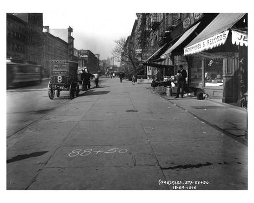 side walk view of shops off 14th Street & 6th Ave - Greenwich Village - Manhattan - New York, NY 1916 B Old Vintage Photos and Images
