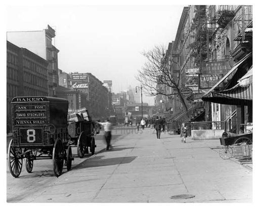 side walk view of shops off 14th Street & 6th Ave - Greenwich Village - Manhattan - New York, NY 1916 AA Old Vintage Photos and Images