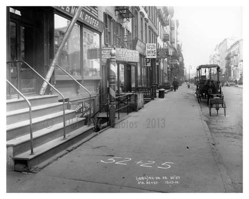 sidewalk view on West 30th - Chelsea - Manhattan  1914 Old Vintage Photos and Images