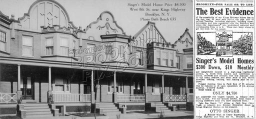 Singer's Model Homes, West 8th Street near Kings Highway, 1910 Old Vintage Photos and Images