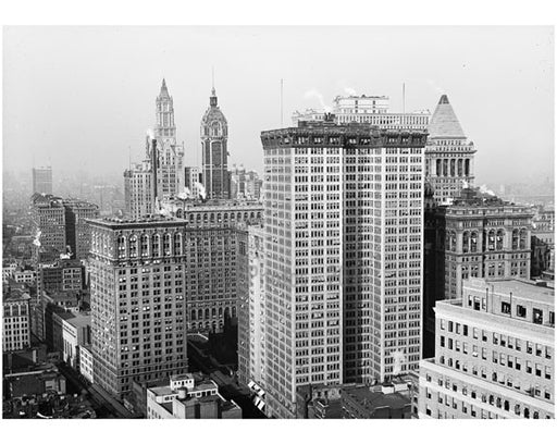 Skyscrapers, looking north towards towers of Woolworth Bldg. & Singer Bldg. Old Vintage Photos and Images