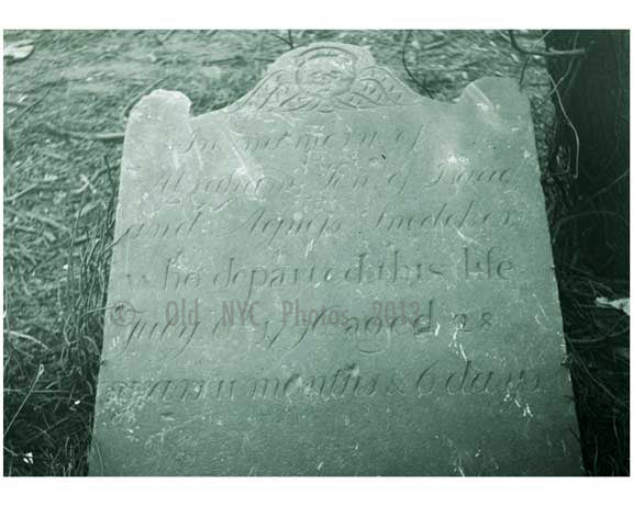 Snediker Grave Marker in New Lots Church Cemetary 1895 Old Vintage Photos and Images