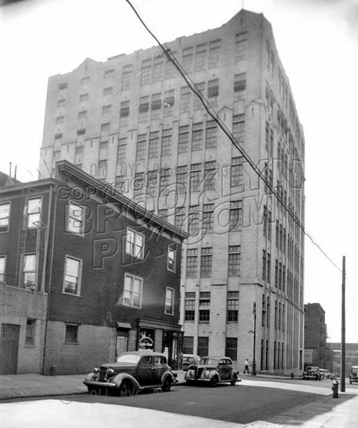 South 1st Street west to Wythe Avenue showing Fulton Bag Cotton Mills Building, 1940 Old Vintage Photos and Images
