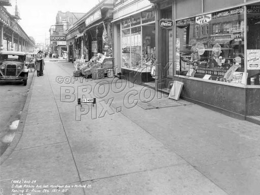South side of Pitkin Avenue between Montauk Avenue and Milford Street, looking east, 1938 Old Vintage Photos and Images