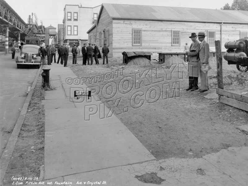 South side Pitkin Avenue between Fountain Avenue and Crystal Street, looking east, 1938 Old Vintage Photos and Images