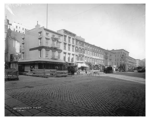 Southeast Corner of 4th Avenue & 27th Street Gramercy Park, Manhattan, NY 1900 Old Vintage Photos and Images