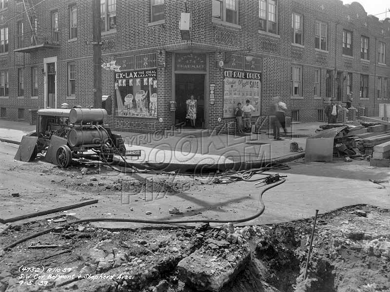 Southwest corner Belmont and Shepherd Avenues, 1939 Old Vintage Photos and Images