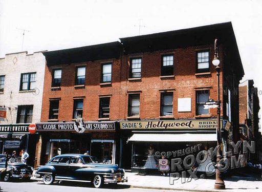 Southwest corner, Manhattan Avenue and McKibbin Street, 1951 Old Vintage Photos and Images