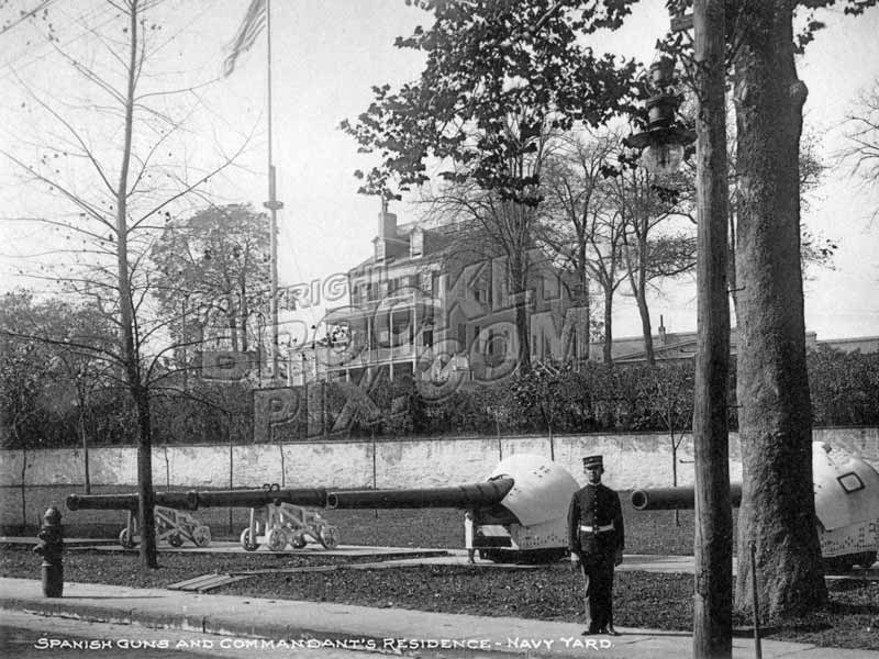 Spanish guns and Commandant's Residence, Navy Yard c.1905 Old Vintage Photos and Images