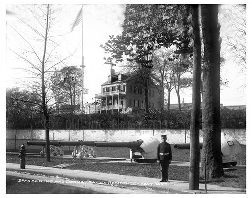 Spanish Guns & Commandant's Residence - Navy Yard Old Vintage Photos and Images