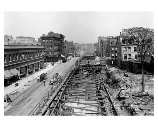 Spring Street - Construction seen from an Aerial view - Greenwich Village  - Manhattan  1914 Old Vintage Photos and Images