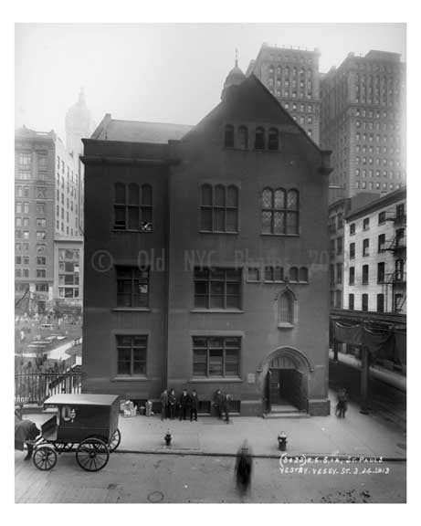 St. Pauls Church - Vessey Street 1912 - Financial District Downtown Manhattan NYC Old Vintage Photos and Images