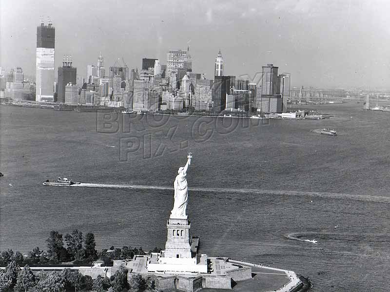 Statue of Liberty and WTC under construction, c.1971 Old Vintage Photos and Images