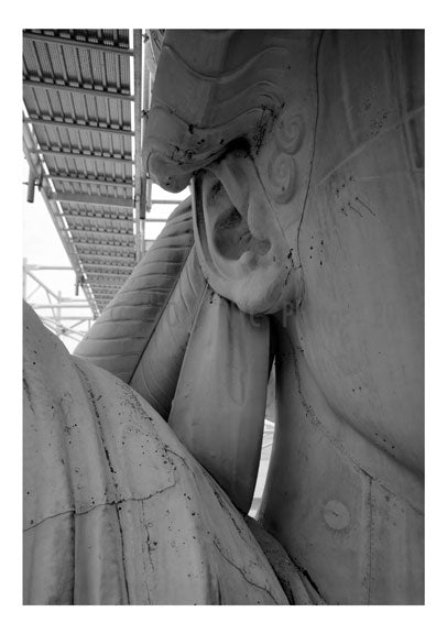 Statue of Liberty - detail of right ear showing stylized hair on temple, March 1985 Old Vintage Photos and Images