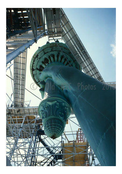 Statue of Liberty - view looking up at the torch Old Vintage Photos and Images