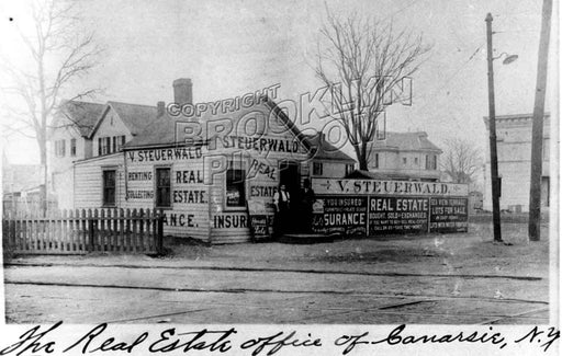 Steuerwald's Real Estate Office, Rockaway Parkway near Glenwood Road, 1907 Old Vintage Photos and Images