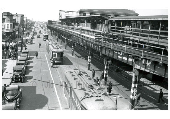 Stillwell Ave from Nortons Point overpass - West End Line Old Vintage Photos and Images