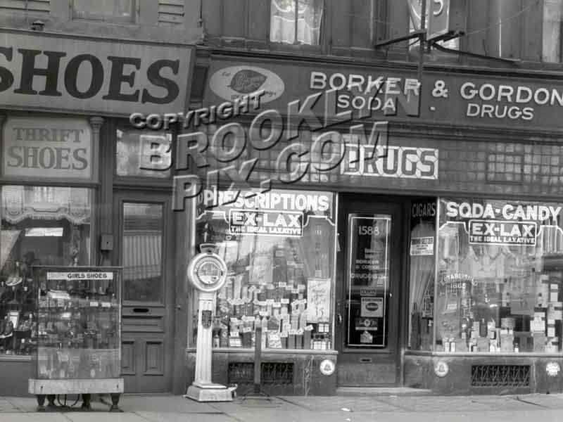 Stores along Fulton Street, 1929