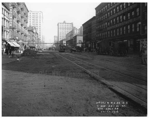 Street Scene - 7th Avenue between 20 &21st  Streets November 4th 1915 Chelsea, Manhattan Old Vintage Photos and Images