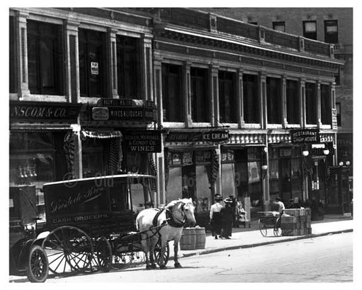 street view - Horse & Wagon - Midtown Manhattan 1911 Old Vintage Photos and Images